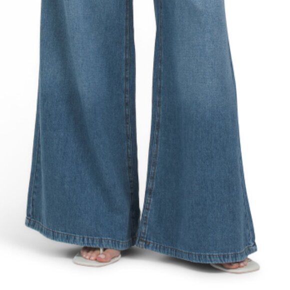 NEW REWASH Low Pro Palazzo Jeans in medium wash for women 825 2j7 - Picture 3 of 5